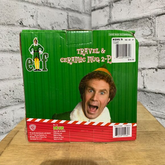 Buddy Elf Ceramic Coffee Mug & Travel Cup Set 2 Pack Christmas Gift New In Box - Picture 3 of 6